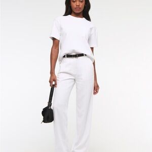 Abercrombie & Fitch White Wide Leg Pants